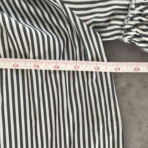 ZARA Woman Premium Denim Collection off-the-shoulder flounced dress raw‎ hem M - Picture 9 of 11